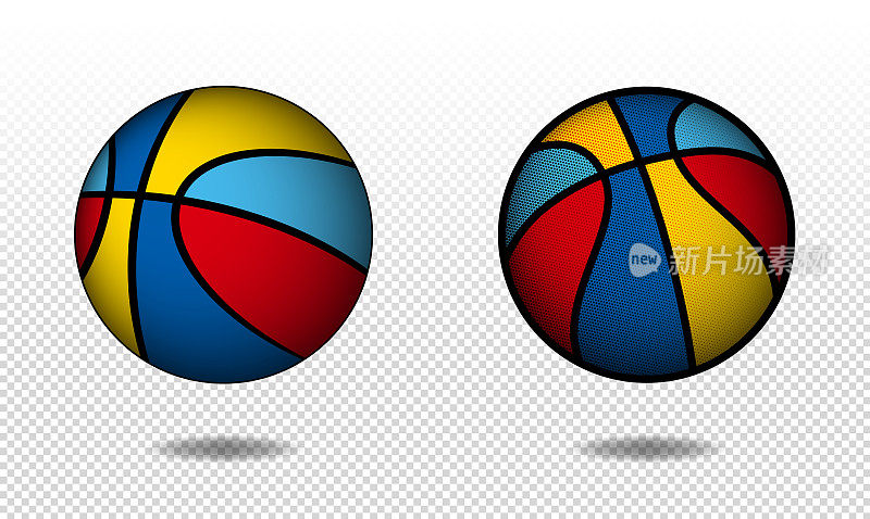 Vector multi colored basketball icon